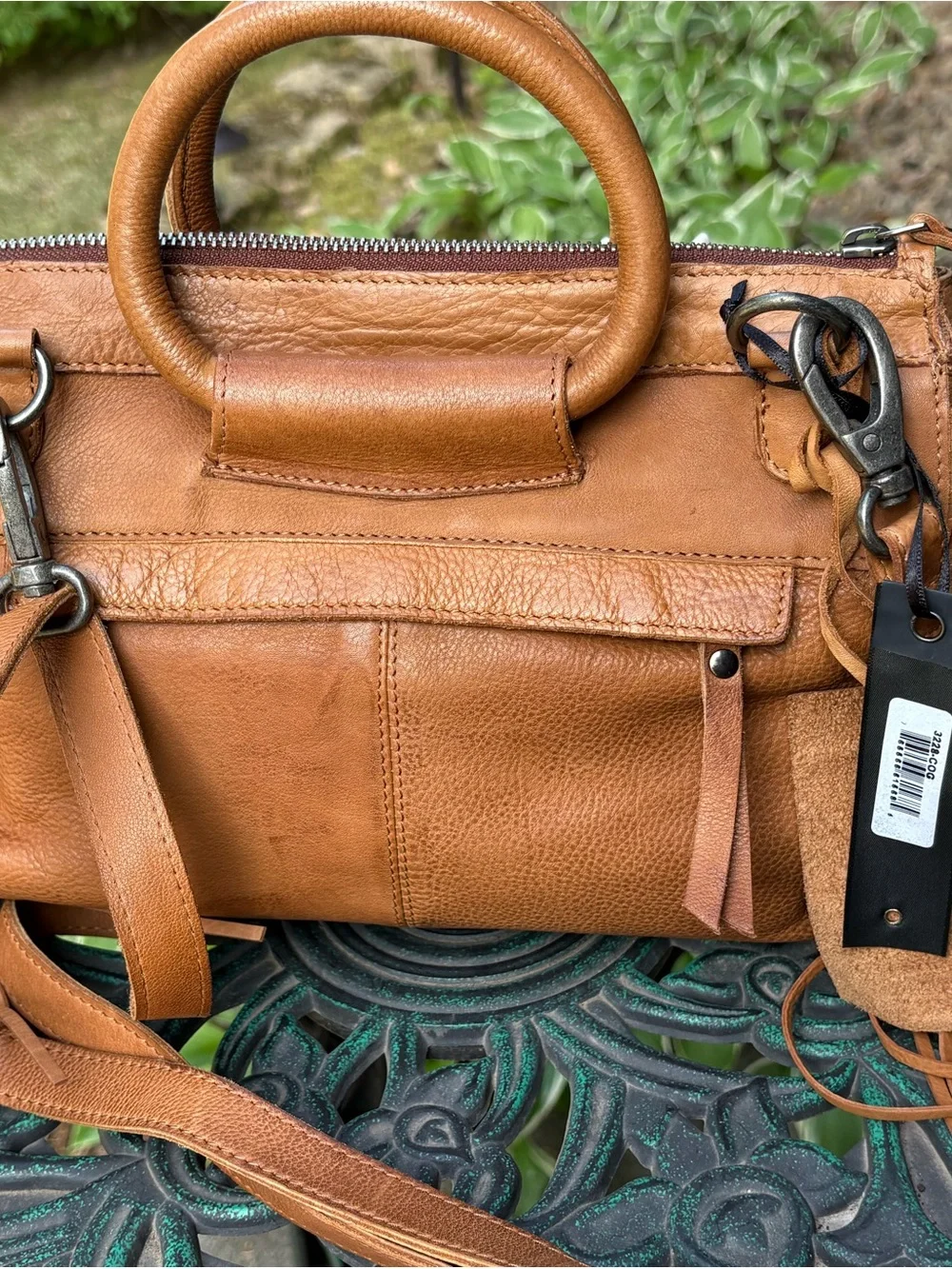 NWT Latico Leathers Grace Design Fringe Crossbody - Cognac